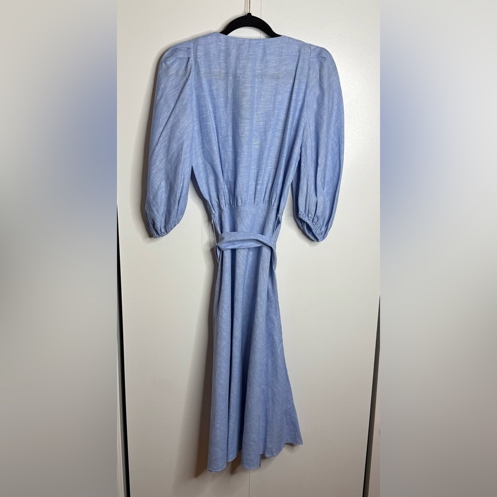 Sachin & Babi - Kelsey Linen Dress Baby Blue Belted NWT size 4 - Picture 3 of 11